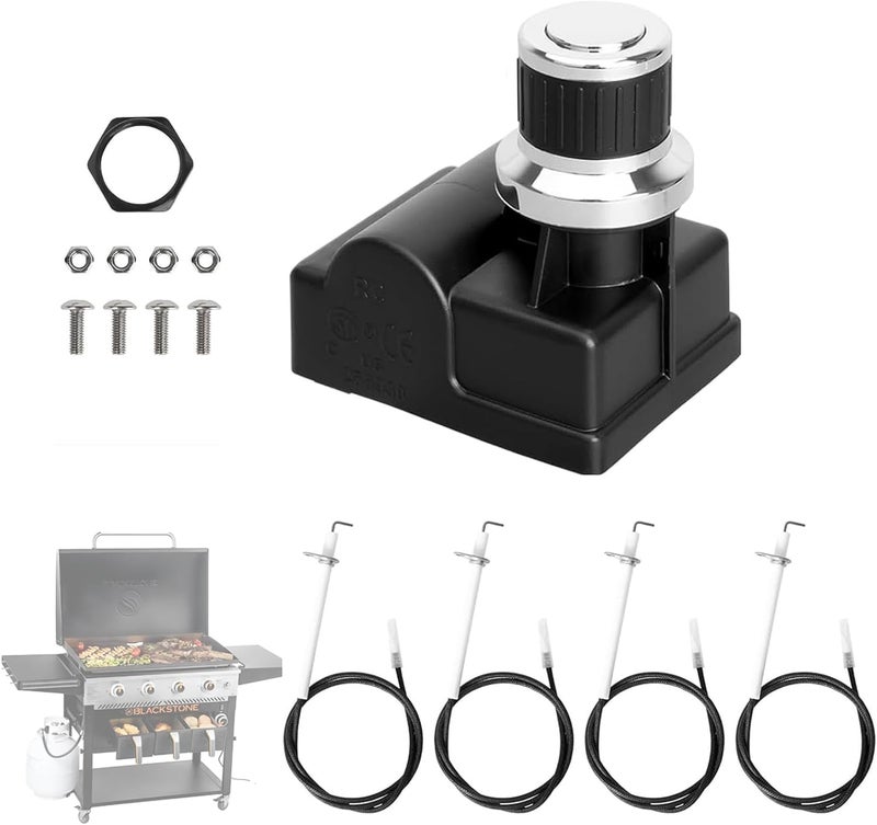 Outspark 5 Outlet Electronic Grill Igniter for Blackstone 1923 1868 Air Fryer Combo & Four Burners Button Electronic Battery knob Kit Replacement for Blackstone 36 Inches Griddle - Image 1